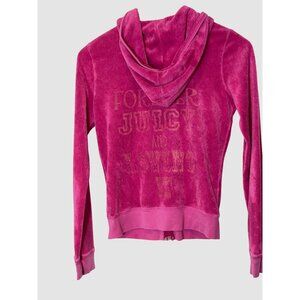 Juicy Couture Pink Velour Hoodie Jacket Size M Womens Vintagen Y2K Rare 2000's